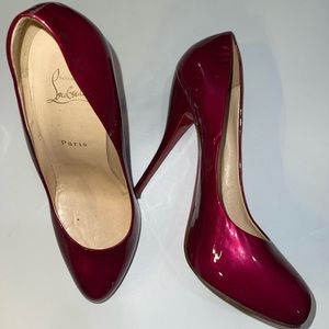 Christian Louboutin Burgundy Patent Leather Heels Size 40.5